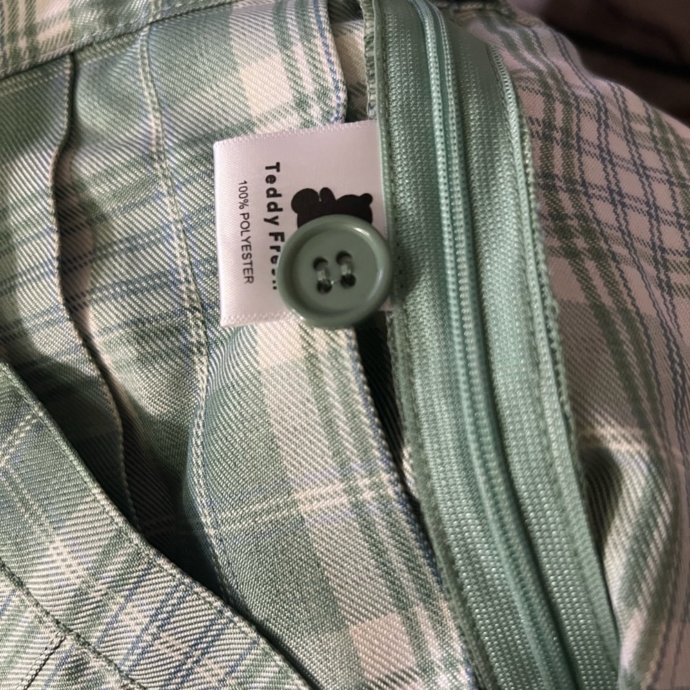 Teddy Fresh Green Plaid Preppy A-Line Skirt - Picture 3 of 4
